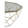 Allure Brushed Nickel Base and Semi Grey Glass Coffee Table 5501357