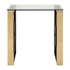 Allure Champagne Gold Metal and Clear Glass End Table 5501404