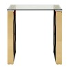 Allure Champagne Gold Metal and Clear Glass End Table 5501404