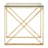 Allure Champagne Gold Metal and Clear Glass End Table 5501404