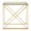 Allure Champagne Gold Metal and Clear Glass End Table 5501404