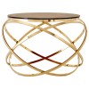 Allure Champagne Gold Metal and Red Tint Glass End Table 5501377