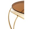 Allure Champagne Gold Metal and Red Tint Glass End Table 5501377