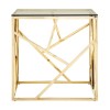 Allure Champagne Gold Metal and Clear Glass Geometric End Table 5501413