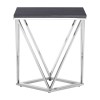 Allure Chrome Metal and Black Marble End Table 5501452