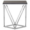 Allure Chrome Metal and Black Marble End Table 5501452