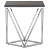 Allure Chrome Metal and Black Marble End Table 5501452