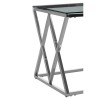 Allure Chromed Metal Cross Base and Clear Glass End Table 5502550