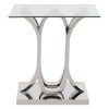 Allure Chromed Metal Curved Base and Clear Glass End Table 5502583