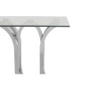 Allure Chromed Metal Curved Base and Clear Glass End Table 5502583