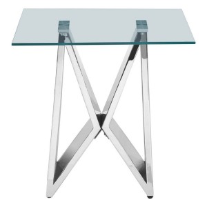 Allure Chromed Metal Wing Base and Clear Glass End Table Allure Chromed Metal Wing Base and Clear Glass End Table 5502580