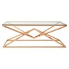 Allure Corseted Rose Gold Metal and Clear Glass Coffee Table 5501393