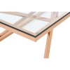 Allure Corseted Rose Gold Metal and Clear Glass Coffee Table 5501393