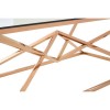 Allure Corseted Rose Gold Metal and Clear Glass Coffee Table 5501393