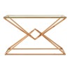 Allure Corseted Rose Gold and Clear Glass Console Table 5501399