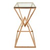 Allure Corseted Rose Gold and Clear Glass Console Table 5501399