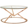 Allure Corseted Round Rose Gold and Clear Glass Coffee Table 5501387