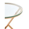 Allure Corseted Round Rose Gold and Clear Glass End Table 5501390