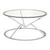 Allure Corseted Round Silver and Clear Glass Coffee Table 5501388