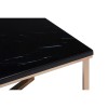 Allure Gold Finish Metal Cross Base and Black Marble Coffee Table 5501382