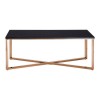 Allure Gold Finish Metal Cross Base and Black Marble Coffee Table 5501382