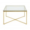 Allure Gold Finish Metal Cross Base and Clear Glass End Table 5502572