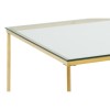 Allure Gold Finish Metal Cross Base and Clear Glass End Table 5502572