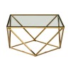 Allure Gold Finish Metal and Tempered Glass Twist End Table 5502587
