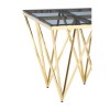 Allure Gold Finish Metal Spike Legs and Glass End Table 5502557