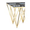 Allure Gold Finish Metal Spike Legs and Glass End Table 5502557