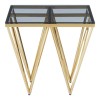 Allure Gold Finish Metal Spike Legs and Glass End Table 5502557