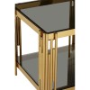 Allure Gold Linear Design and Black Glass End Table 5502566