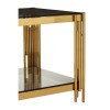 Allure Gold Linear Design and Black Glass End Table 5502566