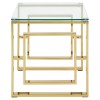 Allure Gold Metal and Clear Glass Square Legs End Table 5502545