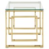 Allure Gold Metal and Clear Glass Square Legs End Table 5502545