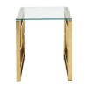 Allure Gold Metal and Clear Glass Square Legs End Table 5502545