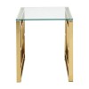 Allure Gold Metal and Clear Glass Square Legs End Table 5502545