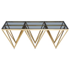 Allure Gold Spike Triangles and Black Glass Coffee Table Allure Gold Spike Triangles and Black Glass Coffee Table 5502553