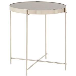 Allure Grey Mirrored Glass and Silver Metal Low Side Table Allure Grey Mirrored Glass and Silver Metal Low Side Table 5501431