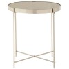 Allure Grey Mirrored Glass and Silver Metal Low Side Table 5501431