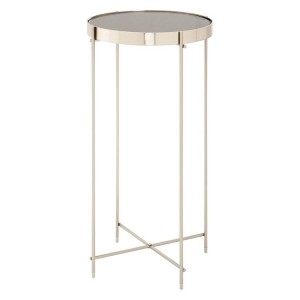 Allure Grey Mirrored Glass and Silver Metal Tall Side Table Allure Grey Mirrored Glass and Silver Metal Tall Side Table