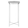 Allure Grey Mirrored Glass and Silver Metal Tall Side Table