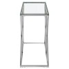 Allure Inverted Triangles Stainless Steel Base and Glass Console Table