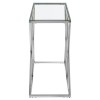 Allure Inverted Triangles Stainless Steel Base and Glass Console Table