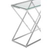 Allure Inverted Triangles Stainless Steel Base and Glass Console Table