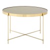 Allure Large Black Mirrored Glass And Brushed Bronze Metal Side Table 5501436