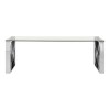 Allure Large Clear Glass and Stainless Steel Legs Coffee Table