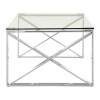 Allure Large Clear Glass and Stainless Steel Legs Coffee Table