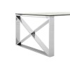 Allure Large Clear Glass and Stainless Steel Legs Coffee Table