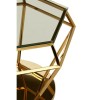 Allure Large Gold Finish and Clear Glass Diamond End Table